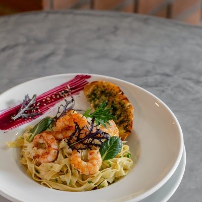 Fetuccini camarón oliva